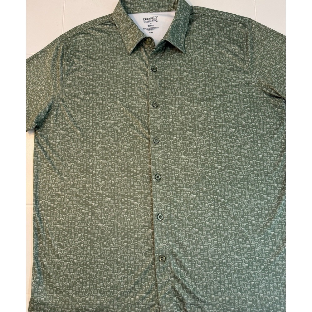 Daniel Cremieux Golf Men XL Classic Fit Button Down Shirt Unique Drinks Pattern
